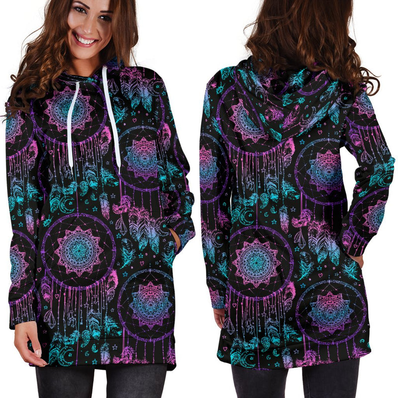 Dream Catcher Boho Mandala Women Hoodie Dress