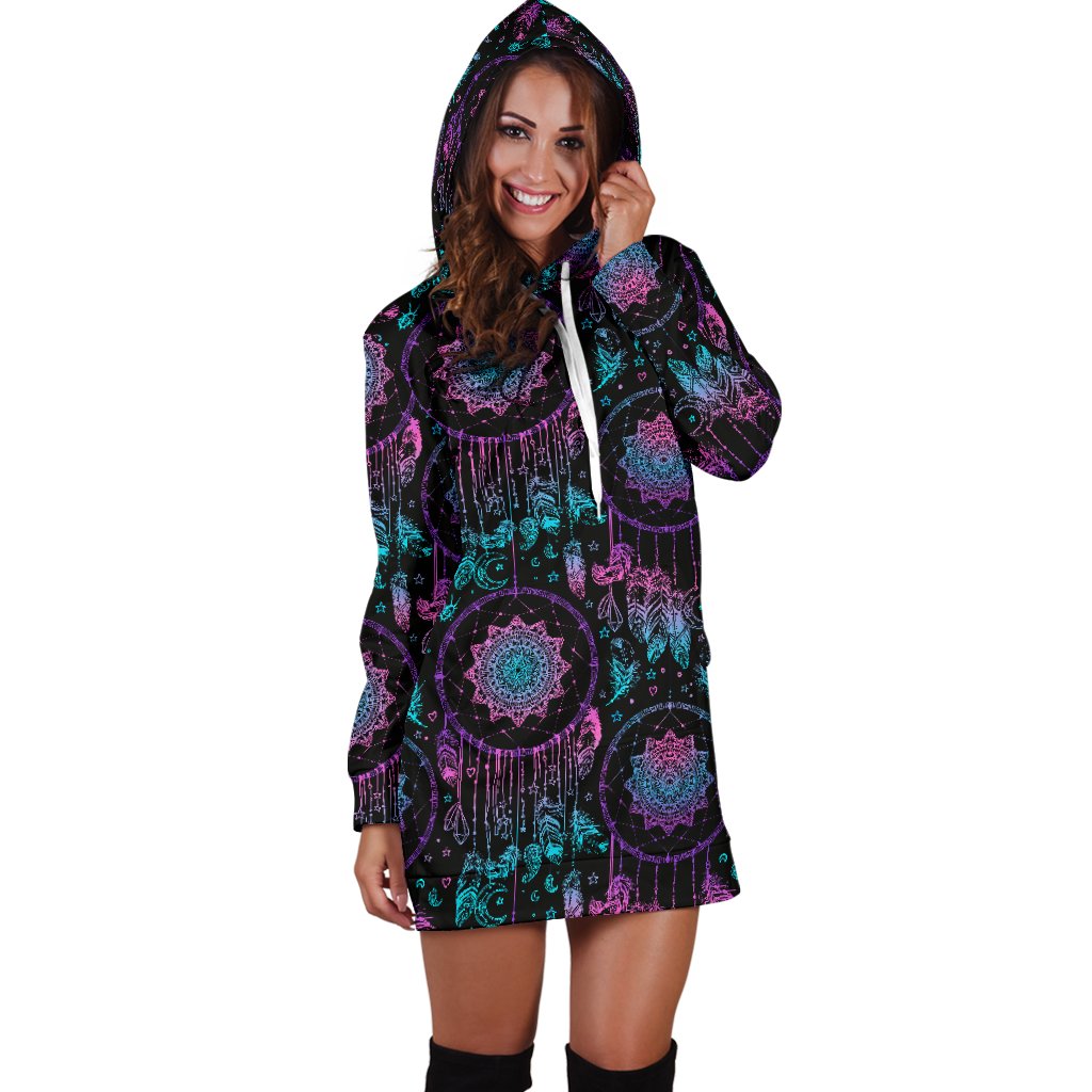 Dream Catcher Boho Mandala Women Hoodie Dress