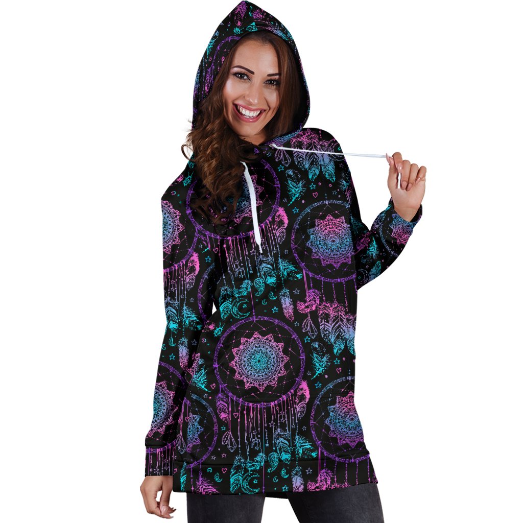 Dream Catcher Boho Mandala Women Hoodie Dress
