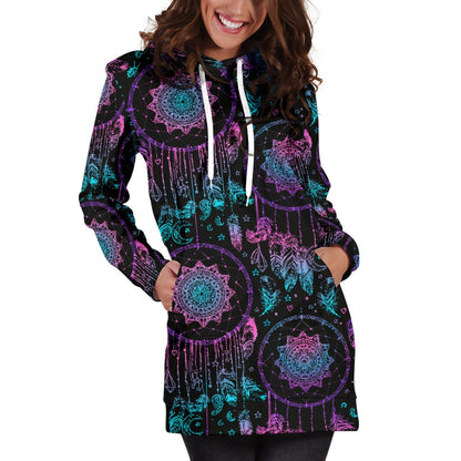 Dream Catcher Boho Mandala Women Hoodie Dress