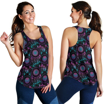 Dream catcher boho mandala Women Racerback Tank Top