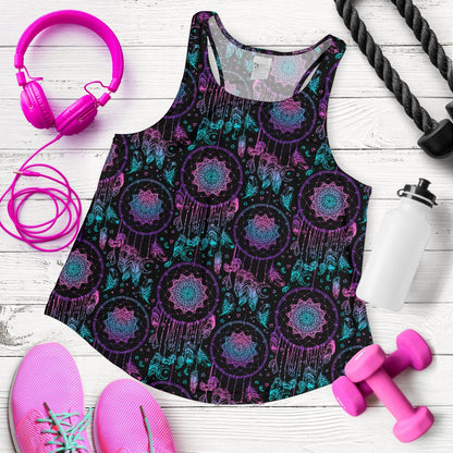 Dream catcher boho mandala Women Racerback Tank Top