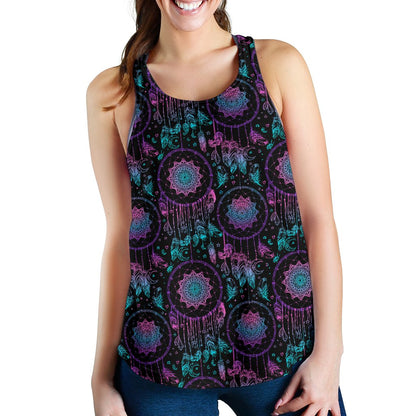 Dream catcher boho mandala Women Racerback Tank Top