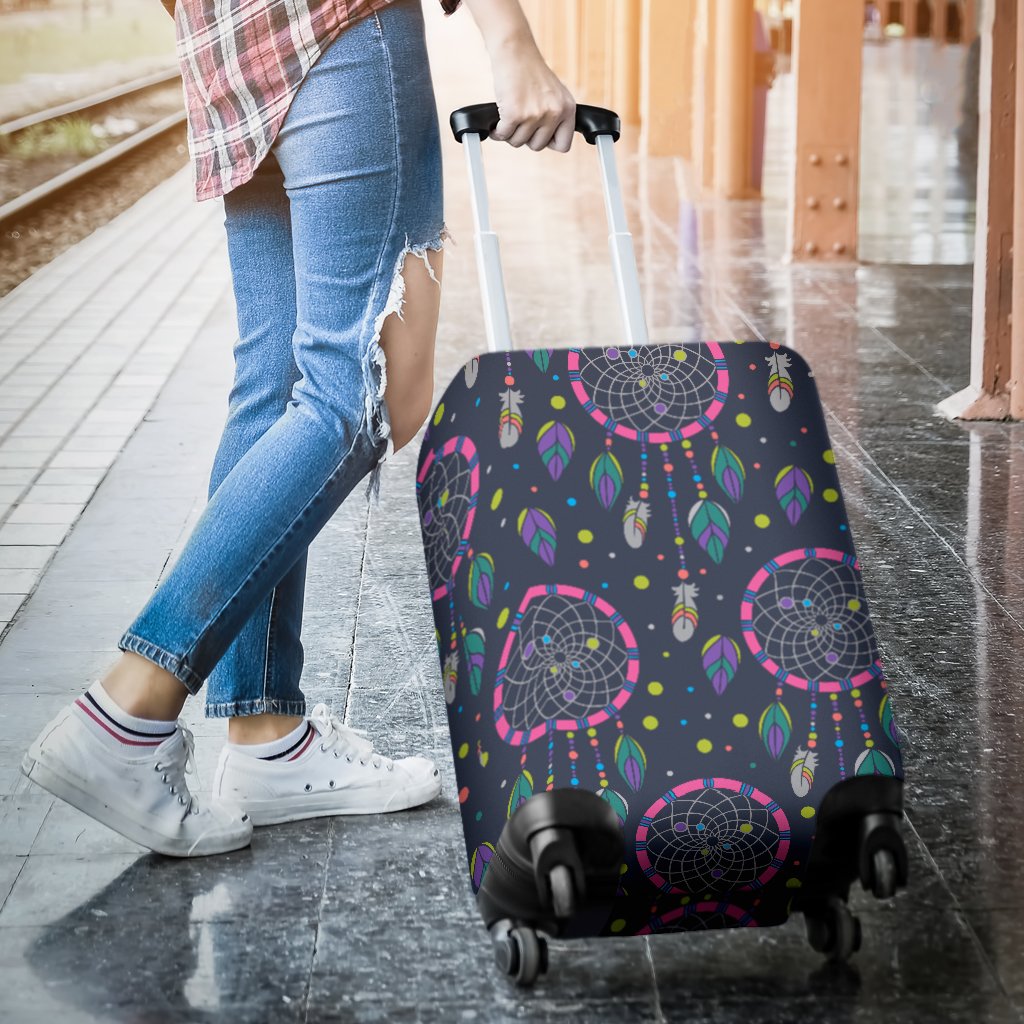Dream catcher color dot Luggage Cover Protector