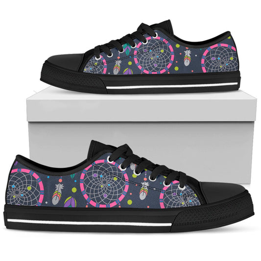 Dream catcher color dot Men Low Top Canvas Shoes
