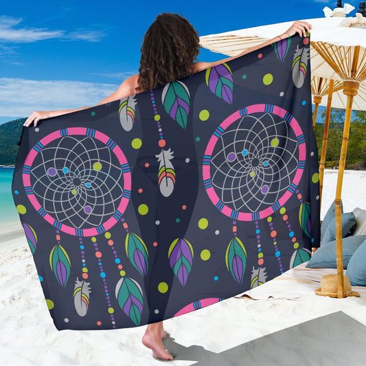 Dream catcher color dot Beach Sarong Pareo Wrap