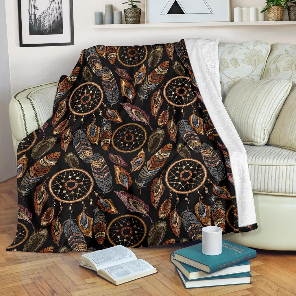 Dream Catcher Embroidered Style Fleece Blanket