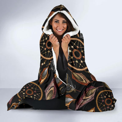 Dream catcher embroidered style Hooded Blanket-JORJUNE.COM