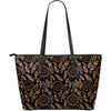 Dream catcher embroidered style Large Leather Tote Bag