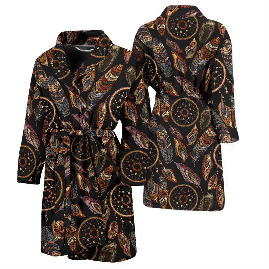 Dream Catcher Embroidered Style Men Bath Robe