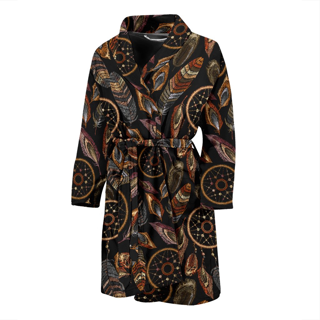 Dream Catcher Embroidered Style Men Bath Robe