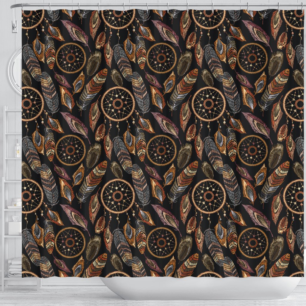 Dream Catcher Embroidered Style Shower Curtain