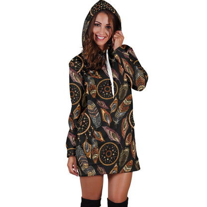Dream Catcher Embroidered Style Women Hoodie Dress