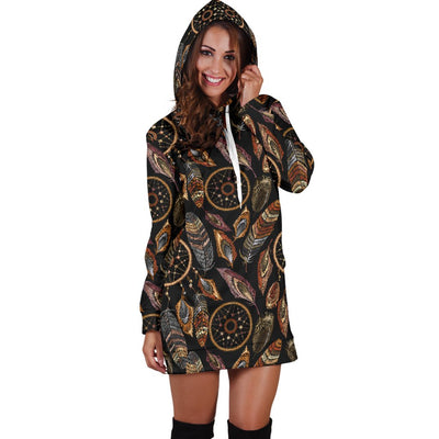 Dream Catcher Embroidered Style Women Hoodie Dress