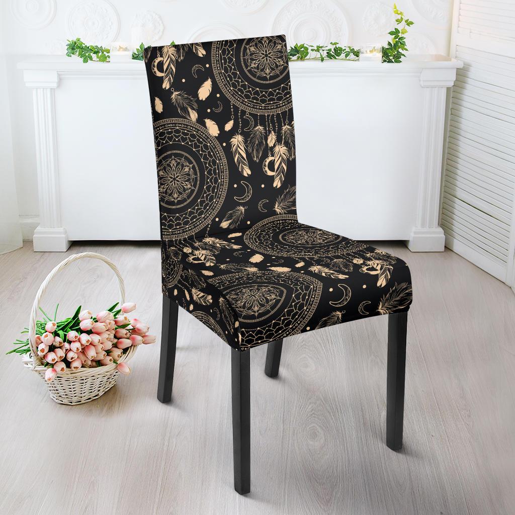 Dream Catcher Mandala Boho Moon Dining Chair Slipcover-JORJUNE.COM