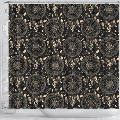Dream Catcher Mandala Boho Moon Shower Curtain