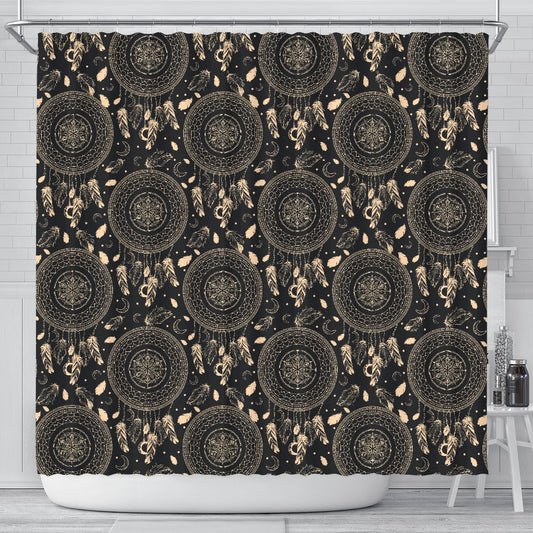 Dream Catcher Mandala Boho Moon Shower Curtain