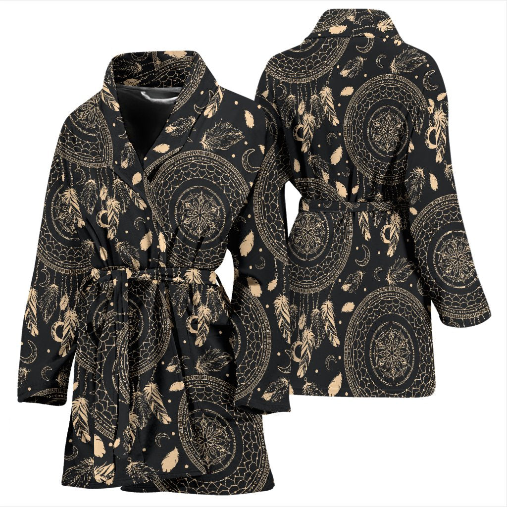 Dream Catcher Mandala Boho Moon Women Bath Robe