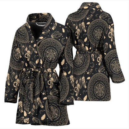 Dream Catcher Mandala Boho Moon Women Bath Robe