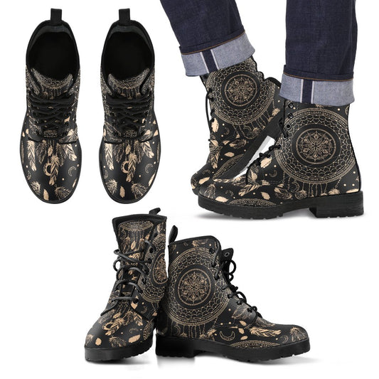 Dream Catcher Mandala Boho Moon Women & Men Leather Boots