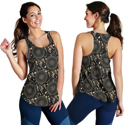 Dream Catcher Mandala Boho Moon Women Racerback Tank Top