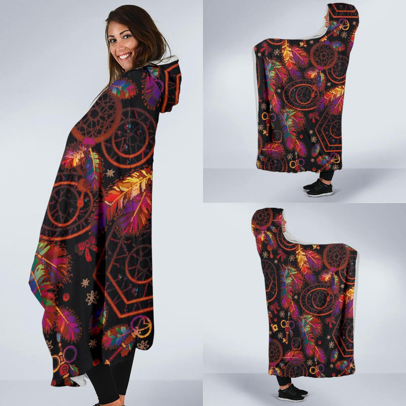 Dream catcher native american Hooded Blanket-JORJUNE.COM