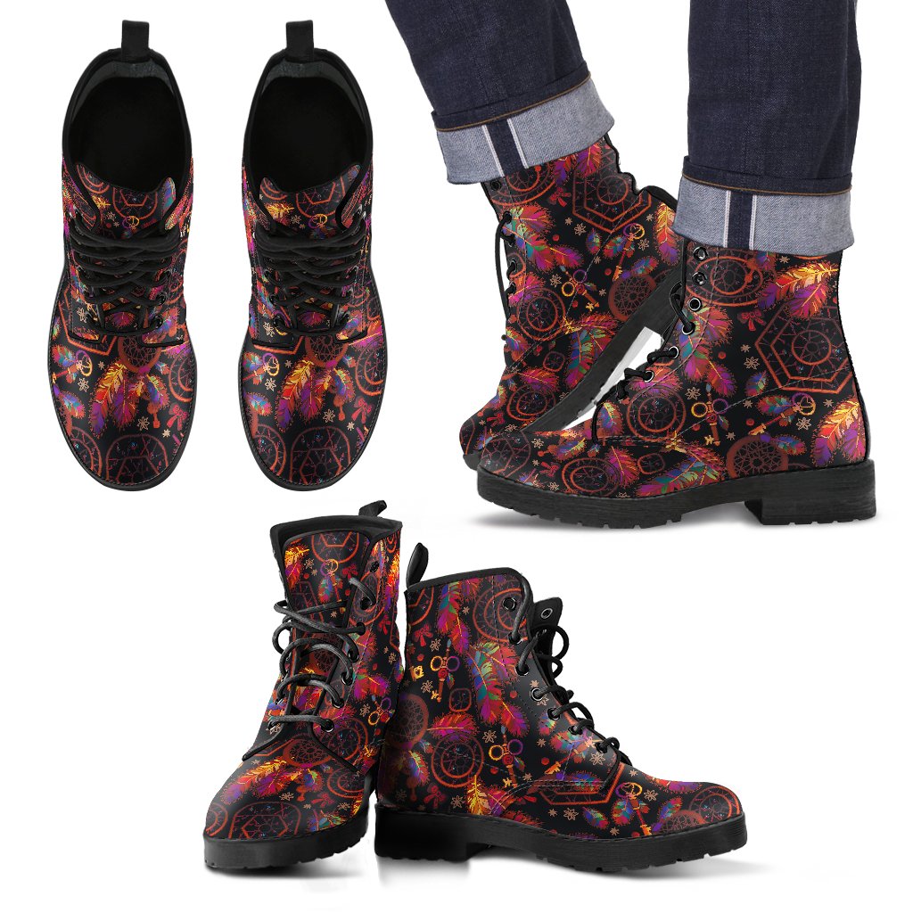 Dream Catcher Native American Men Leather Boots