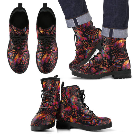 Dream Catcher Native American Men Leather Boots
