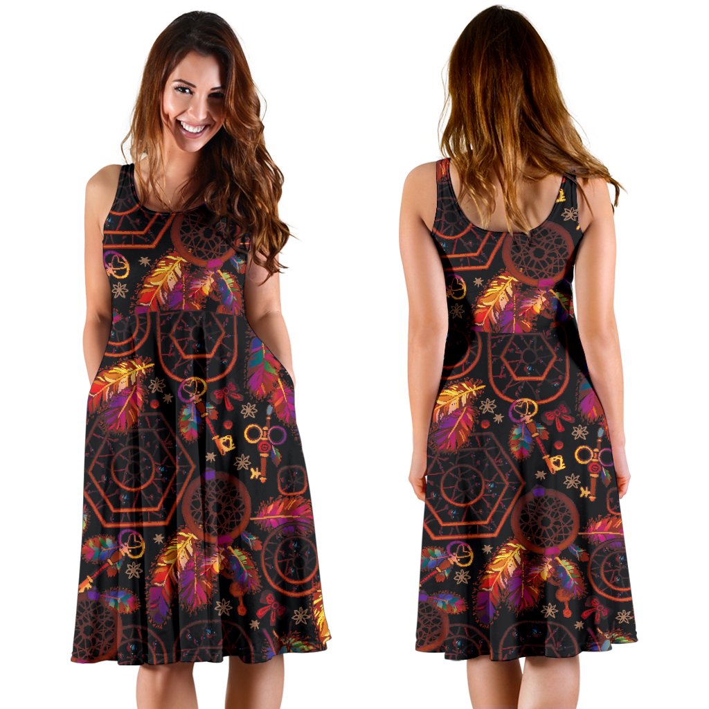 Dream Catcher Native American Sleeveless Mini Dress