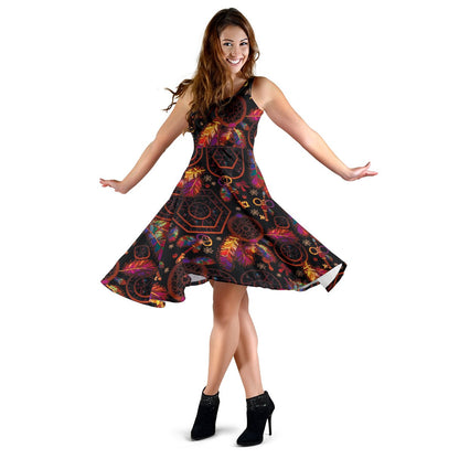 Dream Catcher Native American Sleeveless Mini Dress