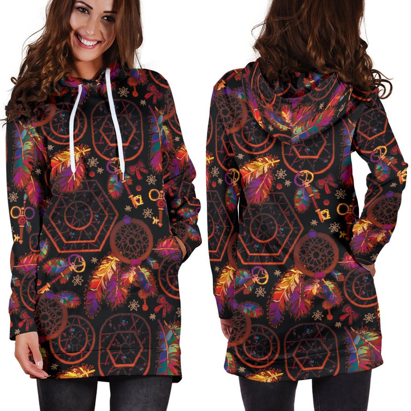 Dream Catcher Native American Women Hoodie Dress