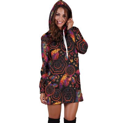 Dream Catcher Native American Women Hoodie Dress