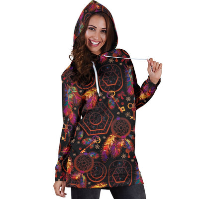 Dream Catcher Native American Women Hoodie Dress