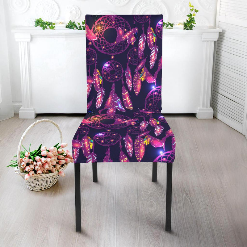 Dream catcher neon Dining Chair Slipcover-JORJUNE.COM