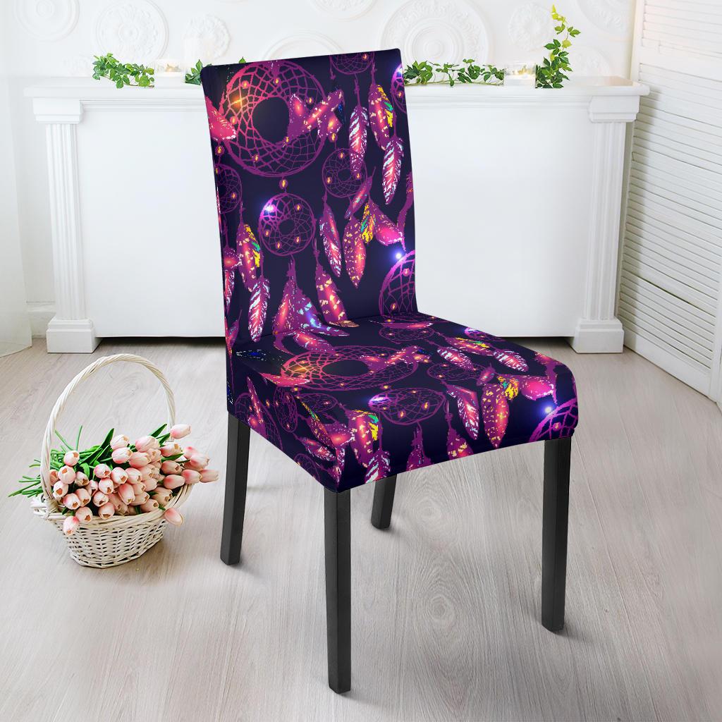 Dream catcher neon Dining Chair Slipcover-JORJUNE.COM