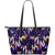 Dream catcher neon Large Leather Tote Bag