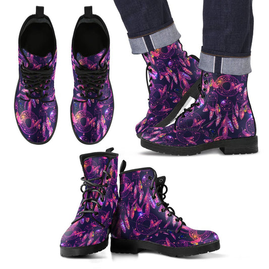 Dream Catcher Neon Men Leather Boots