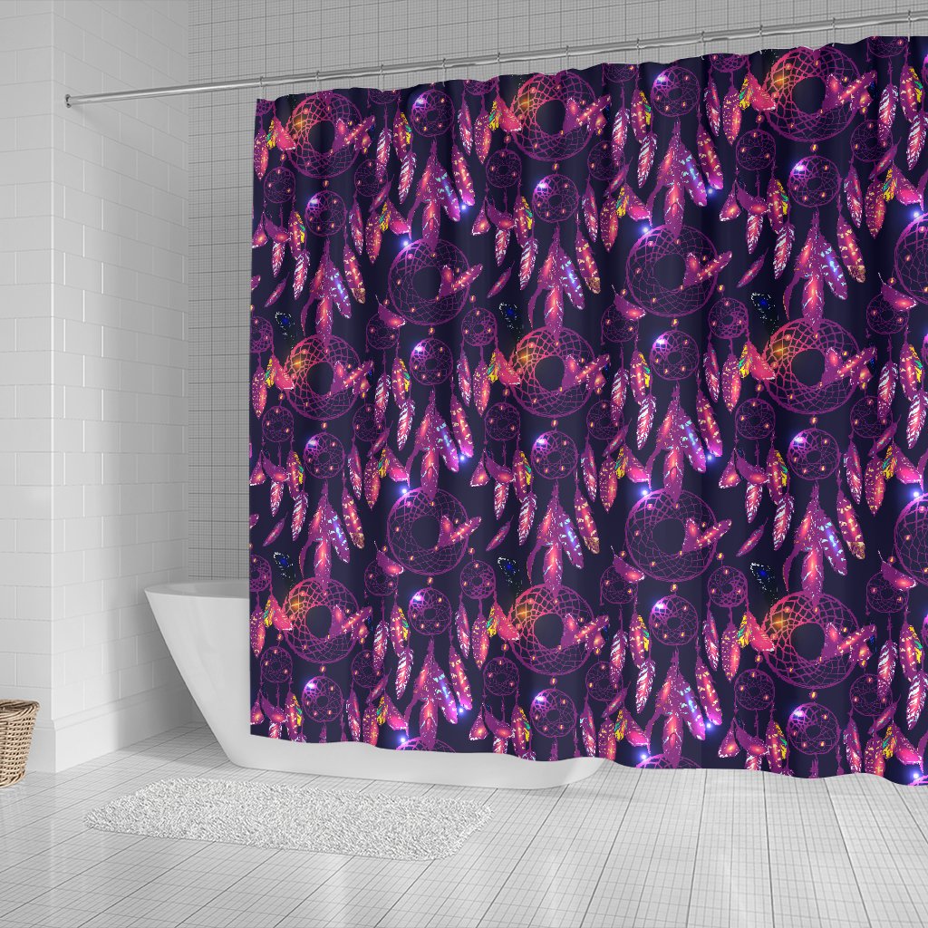 Dream Catcher Neon Shower Curtain