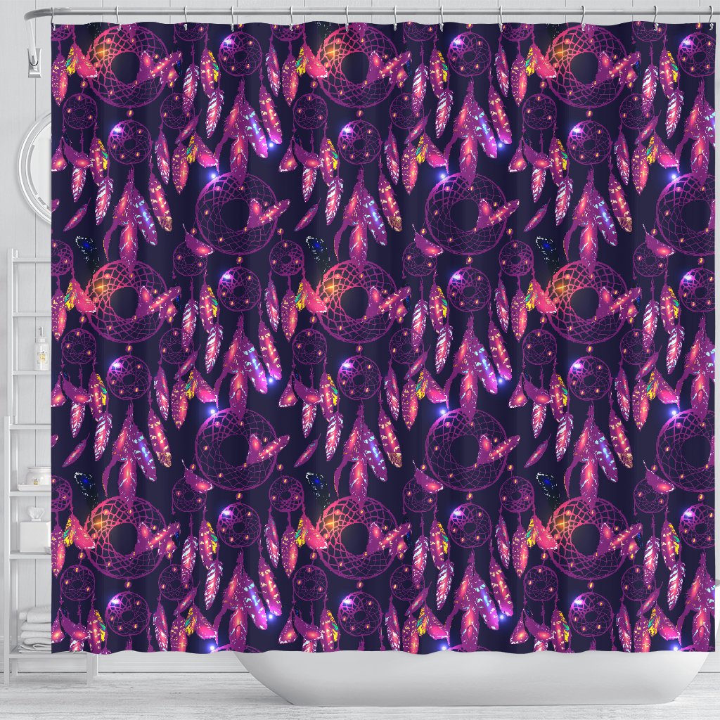Dream Catcher Neon Shower Curtain