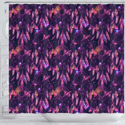Dream Catcher Neon Shower Curtain