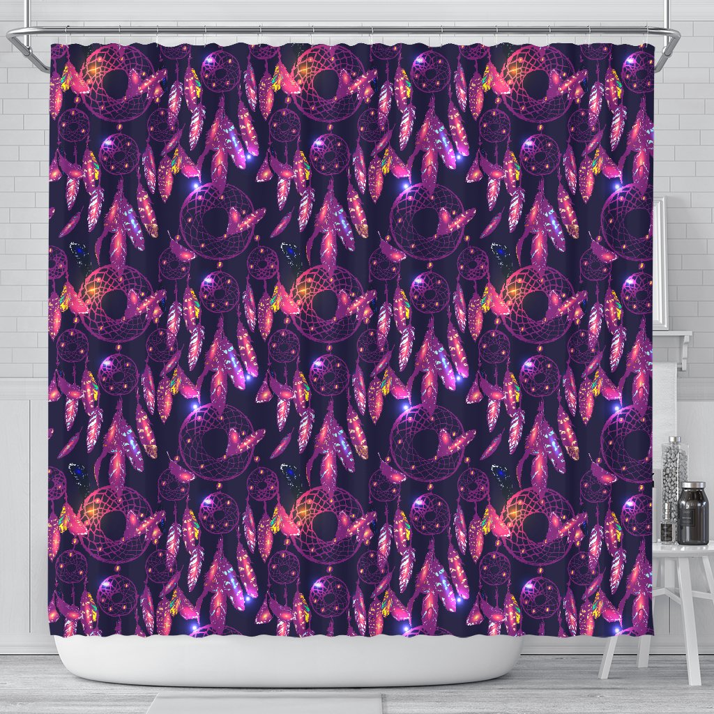 Dream Catcher Neon Shower Curtain