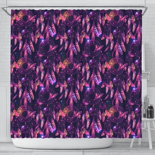 Dream Catcher Neon Shower Curtain
