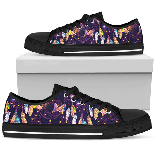 Dream catcher neon Women Low Top Canvas Shoes