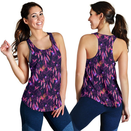 Dream catcher neon Women Racerback Tank Top