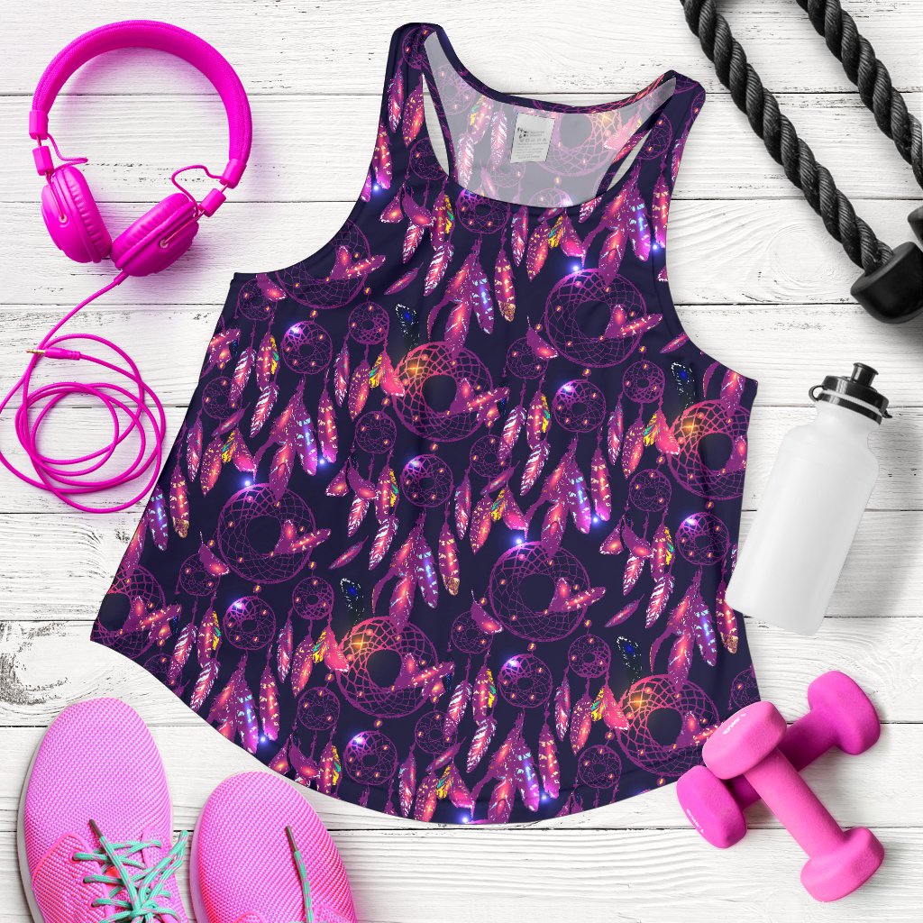 Dream catcher neon Women Racerback Tank Top
