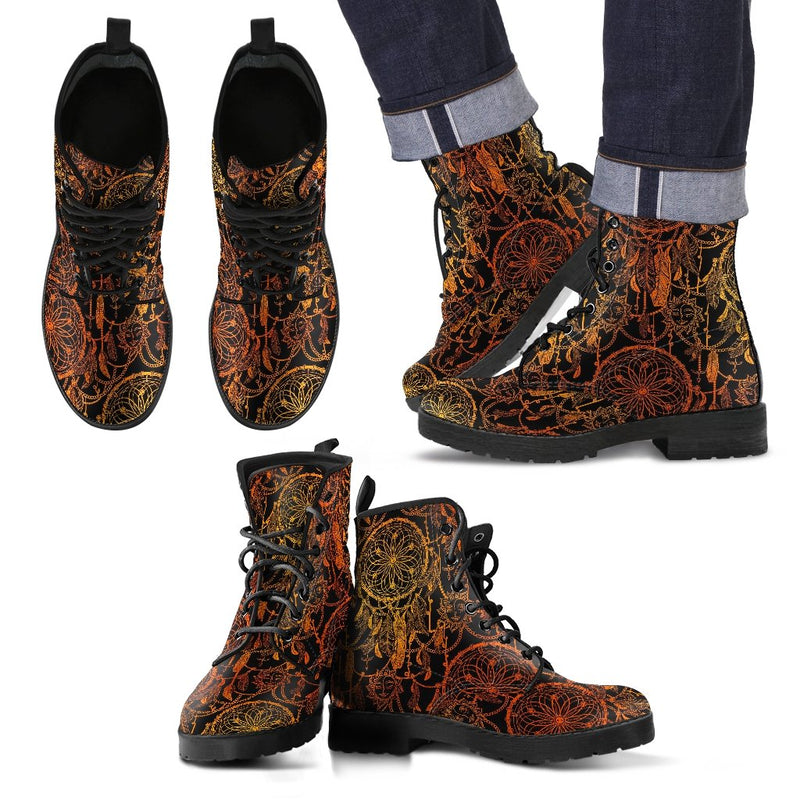 Dream Catcher Sun and Moon Men Leather Boots