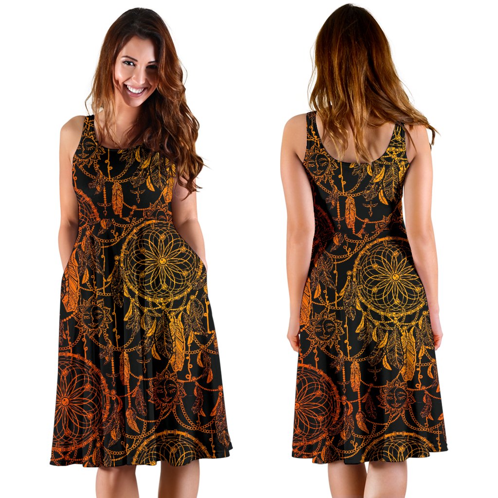 Dream Catcher Sun and Moon Sleeveless Mini Dress