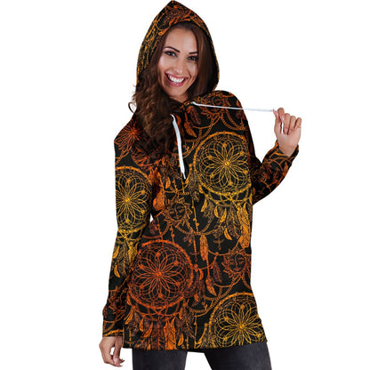 Dream Catcher Sun and Moon Women Hoodie Dress