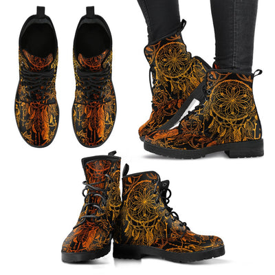 Dream catcher Sun and Moon Women & Men Leather Boots