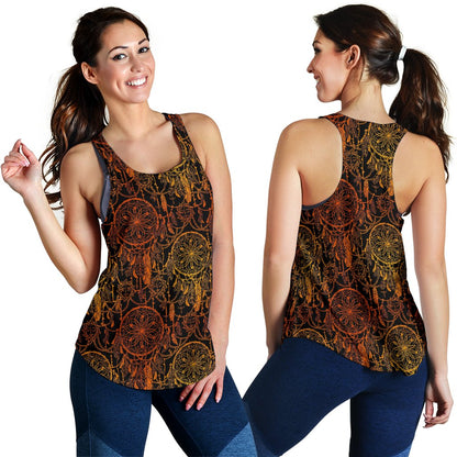 Dream catcher Sun and Moon Women Racerback Tank Top